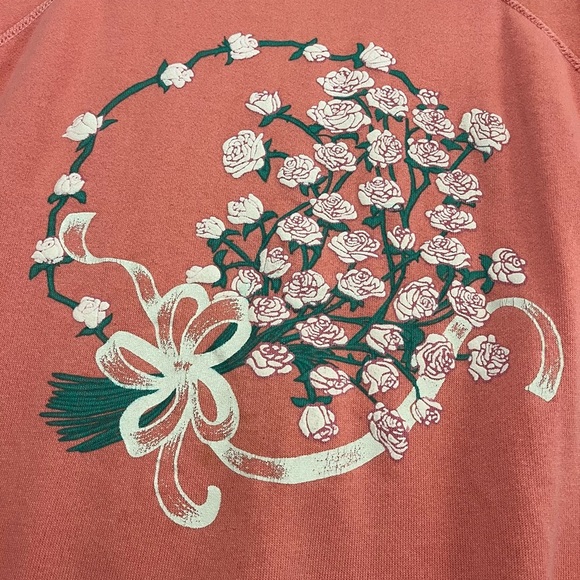 Vintage 1980s floral pink and white crewneck measures size large oversized - Picture 5 of 5
